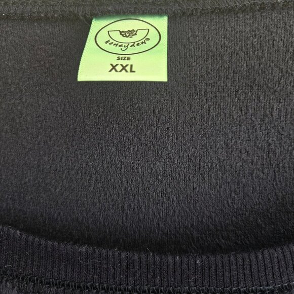 Honey Dew XXL Navy Blue VELOUR VELVET pullover Soft Comfy lounge Y2K sweatshirt - Picture 3 of 4